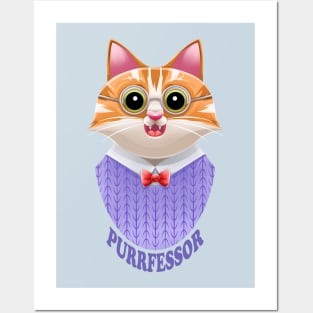 Purrfessor teacher kitty pun Posters and Art